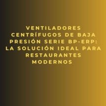 Ventiladores centrífugos de baja presión Serie BP-ErP: la solución ideal para restaurantes modernos