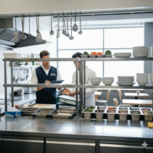 Inspeccion de sanidad en un restaurante