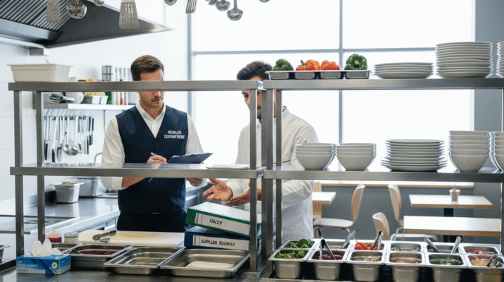 Inspeccion de sanidad en un restaurante