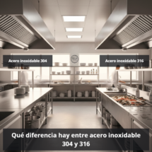 Acero inoxidable hostelería: qué diferencia hay entre acero inoxidable 304 y 316