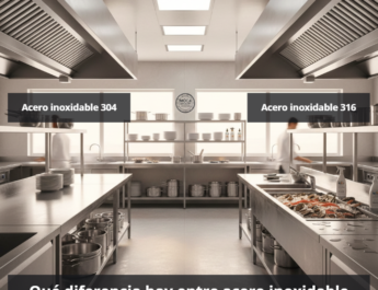 Acero inoxidable hostelería: qué diferencia hay entre acero inoxidable 304 y 316