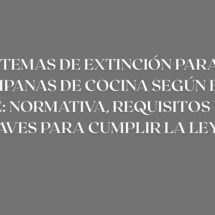 Sistemas de extinción para campanas de cocina según el CTE: normativa, requisitos y claves para cumplir la ley. Todo lo que exige el CTE